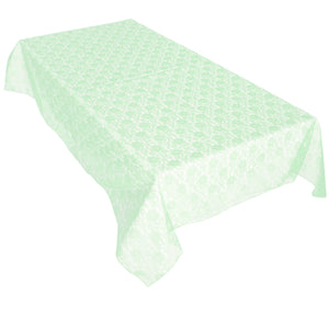 Sheer Lace Tablecloth Overlay Wedding and Party Decoration Mint