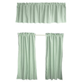 1/8th Inch Small Gingham Checkered Cotton 3 Piece Window Valance Curtain Set (17 Colors)