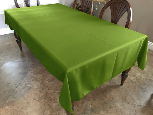Polyester Poplin Gaberdine Durable Tablecloth Solid Moss Green