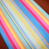 Plastic Table Runner Non-Slip Flannel Backing - Multi Color Stripes