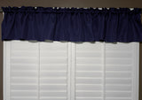 Faux Burlap Window Valance 58" Wide Solid Navy