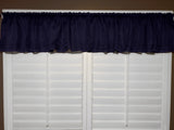 Faux Burlap Window Valance 58" Wide with Pleated Ruffles Navy