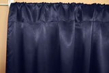 Shiny Satin Solid Single Curtain Panel Drapery 58 Inch Wide Navy