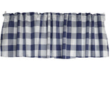 Poplin Buffalo Checkered Window Valance 58" Wide - Navy and White