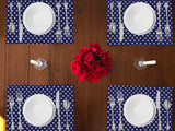 Stars Print Cotton Dinner Table Placemats Holiday Home Decoration 13" x 19" (Pack of 4)