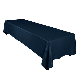 Shiny Satin Solid Tablecloth Navy