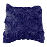 Satin Rosette Decorative Throw Pillow/Sham Cushion Cover Navy