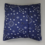 Cotton Bandanna Print Floral Decorative Throw Pillow/Sham Cushion Cover Navy