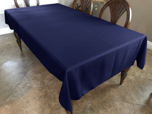 Polyester Poplin Gaberdine Durable Tablecloth Solid Navy