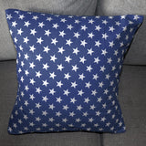 Cotton Stars Print Decorative Throw Pillow/Sham Cushion Cover Navy