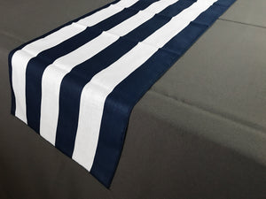 Satin Stripe Table Runner - 2 Inch Wide Stripes Navy