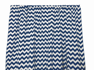 Cotton Curtain Zig-zag Chevron Print 58 Inch Wide - Navy