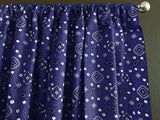 Cotton Curtain Floral Paisley Bandanna Print 58 Inch Wide Navy