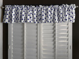 Cotton Window Valance Polka Dots Print 58 Inch Wide / Navy on White