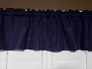 Faux Burlap Window Valance 58" Wide Solid Navy