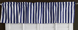 Cotton Window Valance Stripe Print 58 Inch Wide / 1 Inch Stripe - Navy