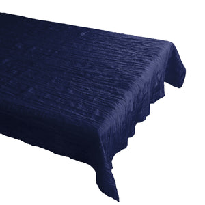 Crinkle Style Crushed Taffeta Tablecloth Navy