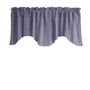 Scalloped Valance Cotton Print 1/8th Inch Small Gingham Checkered 58" Wide / 20" Tall