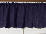 Faux Burlap Window Valance 58" Wide with Pleated Ruffles Navy