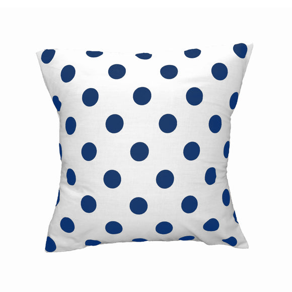 Cotton Polka Dots Decorative Throw Pillow/Sham Cushion Cover Navy On White