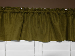 Faux Burlap Window Valance 58" Wide - Olive