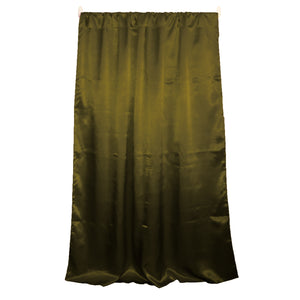 Shiny Satin Solid Single Curtain Panel Drapery 58 Inch Wide Olive