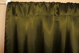 Shiny Satin Solid Single Curtain Panel Drapery 58 Inch Wide Olive