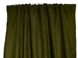 Faux Burlap Texture Polyester Solid Single Curtain Panel 58 Inch Wide - Olive