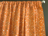 Cotton Curtain Floral Paisley Bandanna Print 58 Inch Wide - Orange