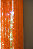 Floral Lace Window Curtain Panel 58 Inch Wide Orange