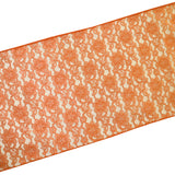 Light Weight Floral Sheer Lace Table Runner / Wedding Table Top Décor (Pack of 8) Orange