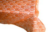 Sheer Lace Tablecloth Overlay Wedding and Party Decoration Orange