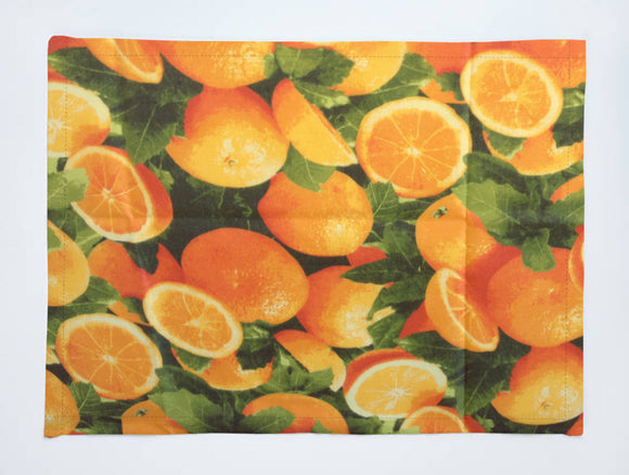 Orange Slices Print Cotton Dinner Table Placemats Holiday Home Decoration 13