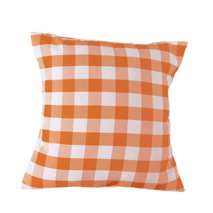 Gingham Checkered Decorative Throw Pillow/Sham Cushion Cover Orange & White