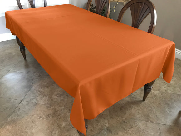 Polyester Poplin Gaberdine Durable Tablecloth Solid Orange
