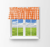 Cotton Gingham Checkered Window Valance 58" Wide Orange