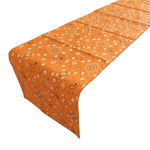 Cotton Print Table Runner Paisley Bandanna Orange