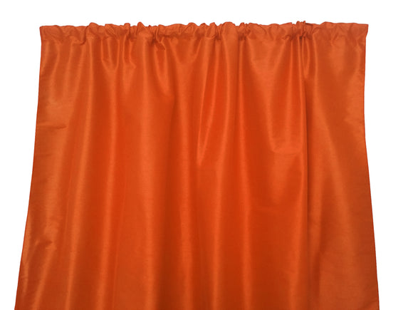 Faux Silk Solid Dupioni Window Curtain 56 Inch Wide Orange