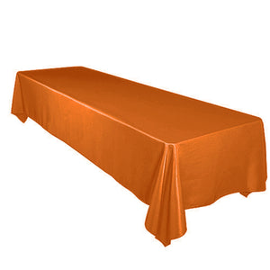 Shiny Satin Solid Tablecloth Orange