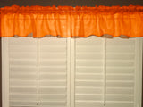 Sheer Organza Window Valance 58" Wide - Solid Orange