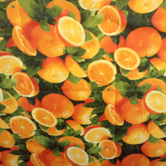 Cotton Curtain Fruits Print 58 Inch Wide Oranges