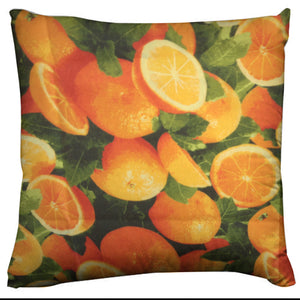 Cotton Oranges Print Fruits Decorative Throw Pillow/Sham Cushion Cover