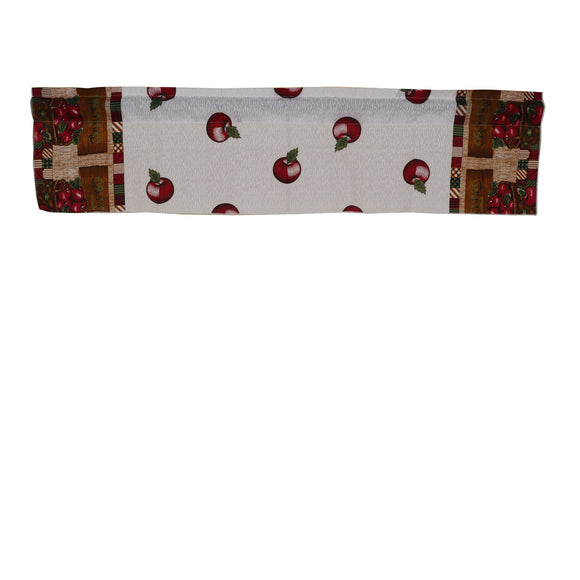 Cotton Window Valance Fruits Print 58 Inch Wide Orchard Grown Apples