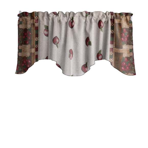 Scalloped Valance Cotton Orchard Grown Apples Print 58
