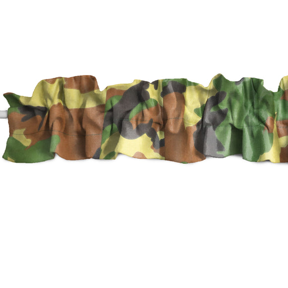 Camouflage Print Cotton Curtain Sleeve Topper Window Treatment