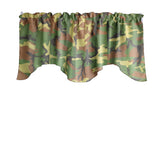 Scalloped Valance Cotton Camouflage Print 58" Wide / 20" Tall