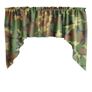Swag Valance Cotton Camouflage Print 58" Wide / 36" Tall