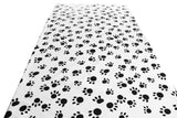 Cotton Tablecloth Animal Print Big Paw Prints Black on White