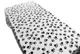 Cotton Tablecloth Animal Print Big Paw Prints Black on White