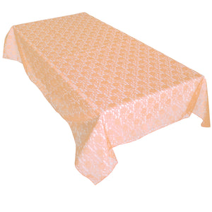 Sheer Lace Tablecloth Overlay Wedding and Party Decoration Peach